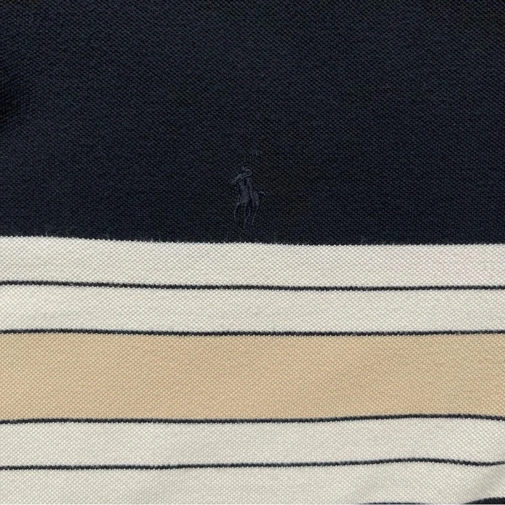 Polo Golf‎ Ralph Lauren Men’s XL Black Striped Polo Shirt Cotton Short Sleeve